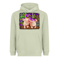 Matcha mardi gras western leopard pigs Heavyweight Hoodie - Jasminsmagicworld