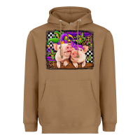 Toasted Coconut mardi gras western leopard pigs Heavyweight Hoodie - Jasminsmagicworld