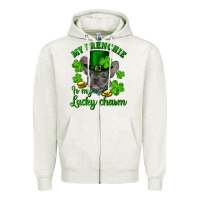 Oatmeal Heather st.patricks day my french bulldog is my lucky char Zipper Hoodie - RanaPortraitStore