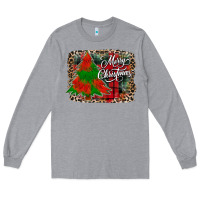 Heather Grey merry Christmas trees Long Sleeve Tee - CowhideDigitalArt