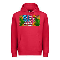 Cardinal usa flag and cactus and sunflowers with leopard and wood license  plat Premium Hoodie - Artiststas