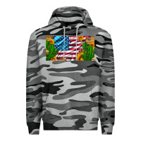 Slate Camo usa flag and cactus and sunflowers with leopard and wood license  plat Premium Hoodie - Artiststas