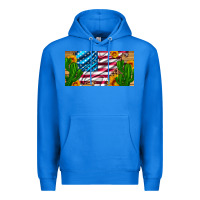 True Royal usa flag and cactus and sunflowers with leopard and wood license  plat Premium Hoodie - Artiststas