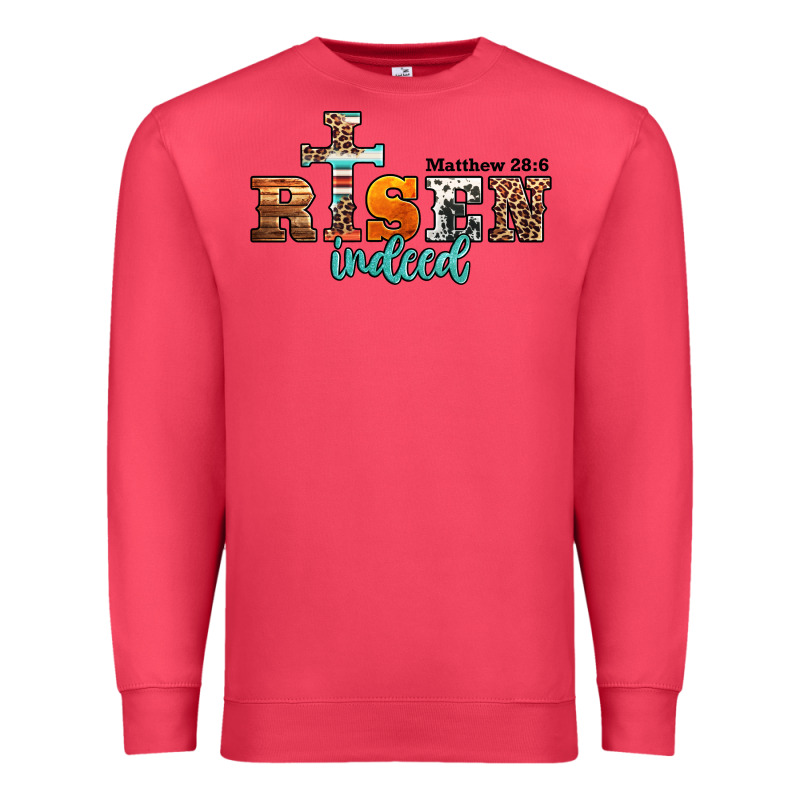 He Is Risen Indeed Matthew 28 6 Jesus Christ Easter Premium Sweatshirt by Jasminsmagicworld | Teevron