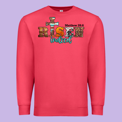 He Is Risen Indeed Matthew 28 6 Jesus Christ Easter Premium Sweatshirt Designed By Jasminsmagicworld