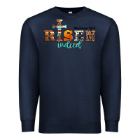 Navy he is risen indeed matthew 28 6 jesus christ easter Premium Sweatshirt - Jasminsmagicworld