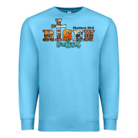 Ocean Blue he is risen indeed matthew 28 6 jesus christ easter Premium Sweatshirt - Jasminsmagicworld