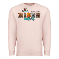 Pale Pink he is risen indeed matthew 28 6 jesus christ easter Premium Sweatshirt - Jasminsmagicworld