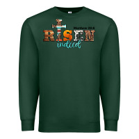 Sports Green he is risen indeed matthew 28 6 jesus christ easter Premium Sweatshirt - Jasminsmagicworld