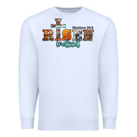White he is risen indeed matthew 28 6 jesus christ easter Premium Sweatshirt - Jasminsmagicworld