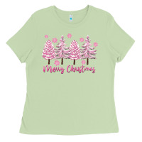 Matcha Merry Christmas Trees Ladies Tee - FaDigitalArtStudio