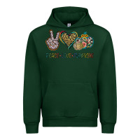 Forest Green Peace Love Pumkins Urban Hoodie - Jasminsmagicworld