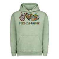 Pigment Oil Green Peace Love Pumkins Urban Hoodie - Jasminsmagicworld