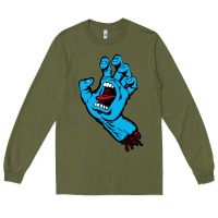 Army Green santacruz screaming hand Long Sleeve Tee - artisFamous