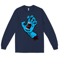 Navy santacruz screaming hand Long Sleeve Tee - artisFamous