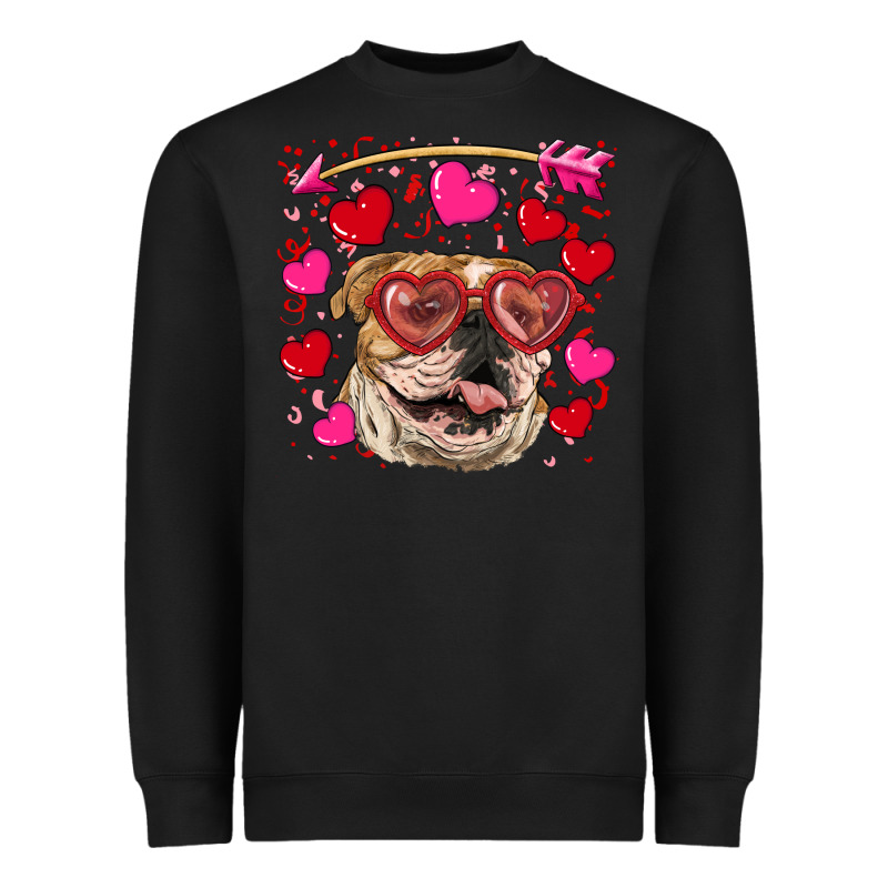 Valentine's Day  Brown English Bulldog Heavyweight Sweatshirt by RanaPortraitStore | Teevron