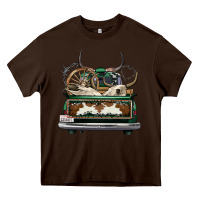 Chocolate Brown cowhide and hunter truck olivia Heavy Core Tee - OliviaCreatesArt