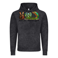 Vintage Black Peace Love Chameleon Lizard Vintage Hoodie - LillyAllenDesigns