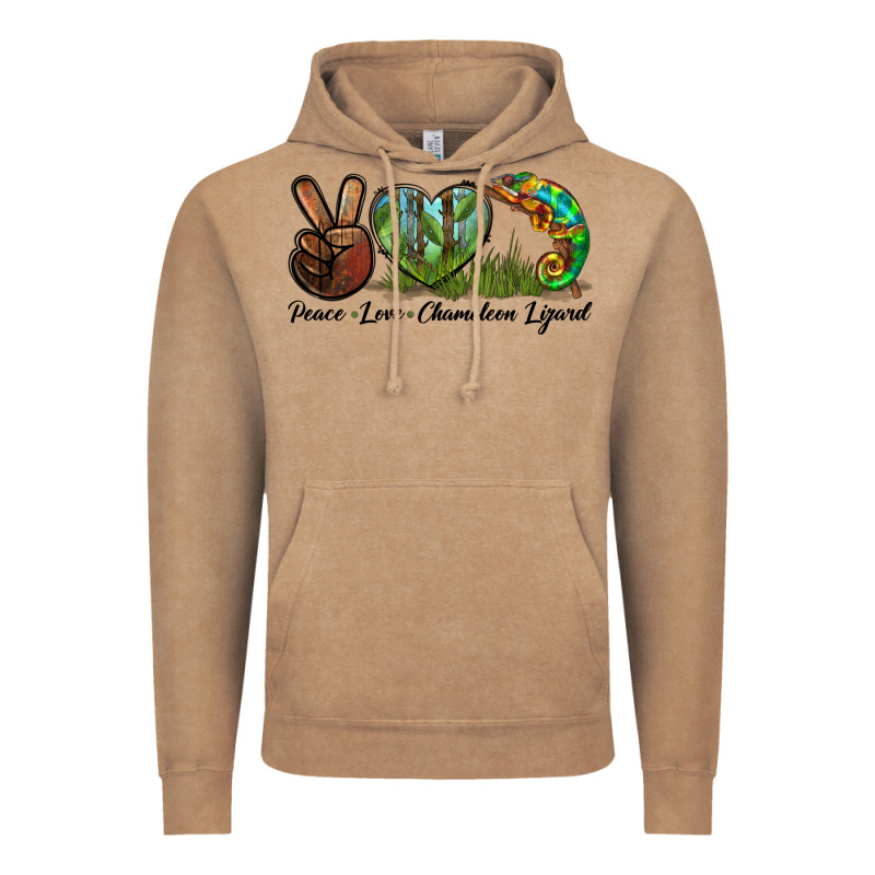 Peace Love Chameleon Lizard Vintage Hoodie by LillyAllenDesigns | Teevron