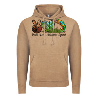 Vintage Coffee Peace Love Chameleon Lizard Vintage Hoodie - LillyAllenDesigns
