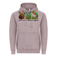 Vintage Zinc Peace Love Chameleon Lizard Vintage Hoodie - LillyAllenDesigns