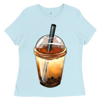 Baby Blue Bobba cup Ladies Tee - FaDigitalArtStudio