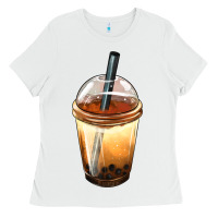 White Bobba cup Ladies Tee - FaDigitalArtStudio