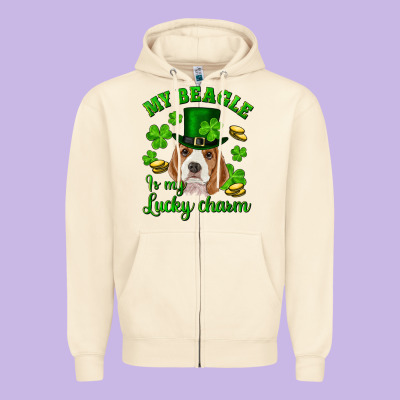 St.patricks Day My Beagle Is My Lucky Charm Zipper Hoodie Designed By Ranaportraitstore