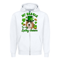 White st.patricks day my beagle is my lucky charm Zipper Hoodie - RanaPortraitStore