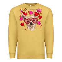 Antique Gold valentine's day  chihuahua Premium Sweatshirt - RanaPortraitStore