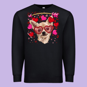 Valentine's Day  Chihuahua Premium Sweatshirt Designed By Ranaportraitstore