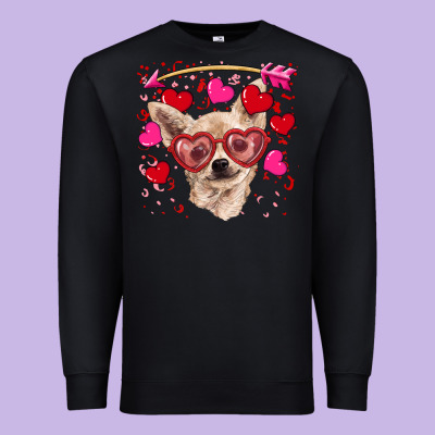 Valentine's Day  Chihuahua Premium Sweatshirt Designed By Ranaportraitstore
