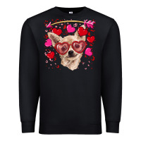 Black valentine's day  chihuahua Premium Sweatshirt - RanaPortraitStore