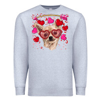 Heather Grey valentine's day  chihuahua Premium Sweatshirt - RanaPortraitStore