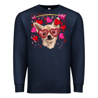 Navy valentine's day  chihuahua Premium Sweatshirt - RanaPortraitStore