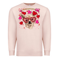 Pale Pink valentine's day  chihuahua Premium Sweatshirt - RanaPortraitStore