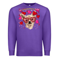 Purple valentine's day  chihuahua Premium Sweatshirt - RanaPortraitStore