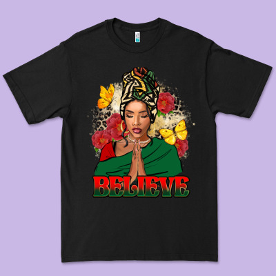 Believe Black Woman Premium Tee Designed By Fadigitalartstudio