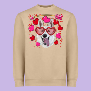 Valentine's Day  White Shepherd Heavyweight Sweatshirt Designed By Ranaportraitstore
