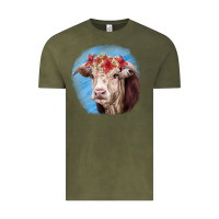 Vintage Olive Hereford Bull Vintage Tee - RanaPortraitStore