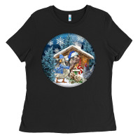 Black Winter Farm Animals Ladies Tee - FaDigitalArtStudio