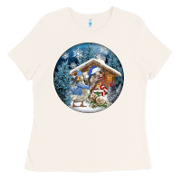Bone Winter Farm Animals Ladies Tee - FaDigitalArtStudio