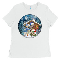 White Winter Farm Animals Ladies Tee - FaDigitalArtStudio