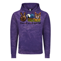 Cloud Purple Peace Love Bengal Cat Head Vintage Hoodie - LillyAllenDesigns