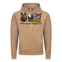 Vintage Coffee Peace Love Bengal Cat Head Vintage Hoodie - LillyAllenDesigns