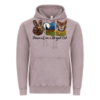 Vintage Zinc Peace Love Bengal Cat Head Vintage Hoodie - LillyAllenDesigns