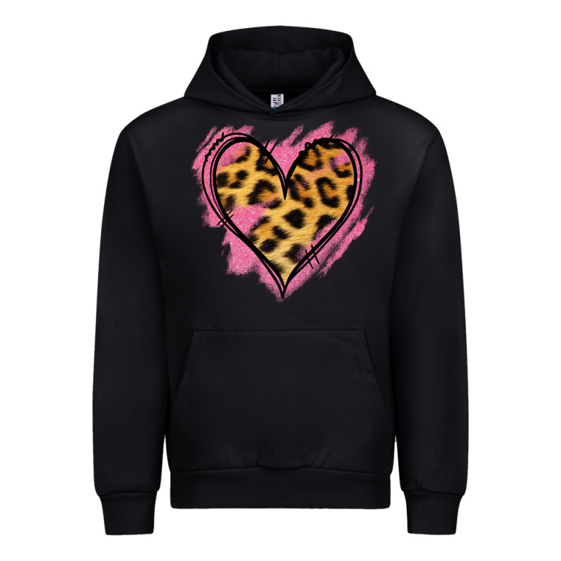 Leopard Pink Glitter Heart Urban Hoodie by Jasminsmagicworld | Teevron