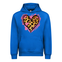 Cobalt Leopard Pink Glitter Heart Urban Hoodie - Jasminsmagicworld