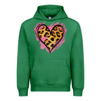 Emerald Leopard Pink Glitter Heart Urban Hoodie - Jasminsmagicworld