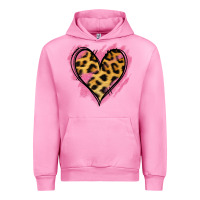 Fuchsia Pink Leopard Pink Glitter Heart Urban Hoodie - Jasminsmagicworld